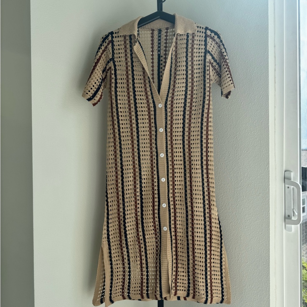 MARCUS ADLER NY Crochet Button-Down Dress